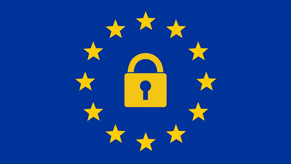Blue background with a yellow lock and stars forming a circle around the lock